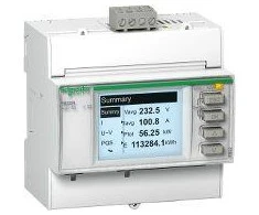 Schneider Electric „Schneider“ tinklo parametrų matuoklis, skaitmeninis, skirtas DIN bėgeliui, su Modbus RS485 2 įvesčių/2 išvesčių ryšiu (METSEPM3255)
