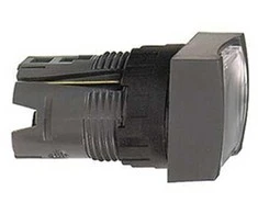 Schneider Kvadratinis mygtukas su baltu foniniu apšvietimu, Ø 16, su automatiniu grįžimu 12...24V ZB6CW1