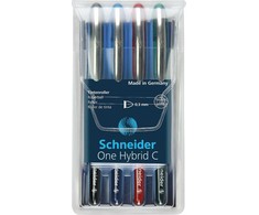 Schneider ONE Hybrid C 0,3 mm rutulinis rašiklis, 4 viename dėkle, įvairių spalvų - 4004675099372