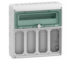 Schneider 13188 Skirstyklė 1x18 ant paviršiaus montuojama IP65, skirta gMRV-1-18+1-NT-T/12 lizdams 4 skylės 103x225mm 13188
