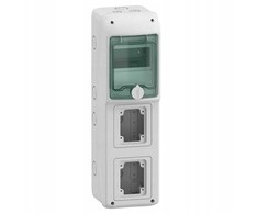 Schneider 13178 Mureva IP65 paviršinis 1x5 skirstomasis įrenginys, skirtas prijungti gMRV-1-5-NT-T/2 lizdus 2 skylės 90x100mm 13178