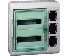 Schneider 13439 Mureva IP65 ant paviršiaus montuojamas 2x12 skirstomasis įrenginys su sMRV-2-12-NT-T valdymo kasete, 3 skylių kasetė 13439