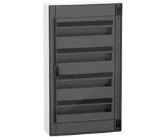 Schneider LVSXR418 PrismaSeT XS 4x18 PSXS-4-18-NT-P skirstomasis skydas, montuojamas paviršiuje, skaidrios durys, IP40 IK09 LVSXR418