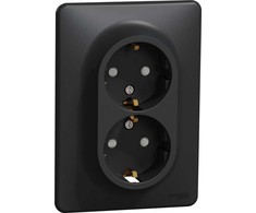 Dvivietis kištukinis lizdas SCHNEIDER SEDNA DESIGN,antracit