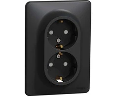 Dvivietis kištukinis lizdas SCHNEIDER SEDNA DESIGN,antracit