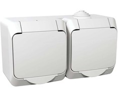 Dvivietis kištukinis lizdas SCHNEIDER CEDAR PLUS, IP44