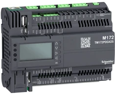 Schneider PLC HVAC valdiklis Modicon M172 12DI 12AI 12DO 6AO ekranas Ethernet CAN RS485 USB SD (TM172PDG42S)