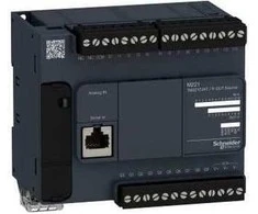 Schneider „Modicon M221-24I/O“ (TM221C24T) 24 įėjimų/išėjimų PNP tranzistorinis programuojamas valdiklis