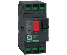 Schneider Variklio jungiklis TeSys Deca 3P AC-3/AC-3e 4–6,3 A termomagnetinis snap-in gnybtai su mygtuku (GV2ME10A)