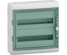 Schneider Electric SCHNEIDERE Hermetinis skirstomasis įrenginys Schneider Mureva / d. Kaedra 2x18 IP65 UV MRV-2-18-NT-T 13434 paviršinės permatomos durys.