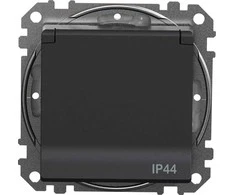 Schneider Electric GN.SCHUKO PRZ.IP44 Juodas ANTR.SEDNA DESIGN