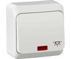 SCHNEIDERE Prima Schneider "šviesos" mygtukas, montuojamas ant paviršiaus, vienas, apšviestas (WNT-102PS) baltas WDE001016