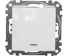 Schneider Electric SCHNEIDERE Schneider Sedna Design SDD111107L kryžminė jungtis su foniniu apšvietimu baltu dizainu ir elementais