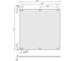 SCHROFF priekinis skydelis, neekranuotas, 3 HU, 28 HU, 2,5 mm, Al, anoduotas, neapdoroti kraštai