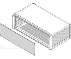SCHROFF SCHROFF PropacPRO priekinis skydelis, viso pločio, neekranuotas, 3 HU, 63 HU, 2 mm, Al, anoduotas, neapdoroti kraštai