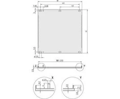 SCHROFF SCHROFF Priekinis skydelis, U profilis, Modernizuotas ekranavimas, 3 HU, 8 HU, 2,5 mm, Al, anoduotas priekis, laidi galinė dalis