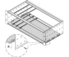 SCHROFF SCHROFF Montavimo plokštė 19 spintelei ir modulinei spintelei, 84 AG, lentynos ilgis 280 mm