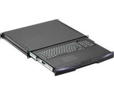 SCHROFF SCHROFF 19 stalčius su 1 HU klaviatūra, Touchpad, RAL 9005, vokiška klaviatūra