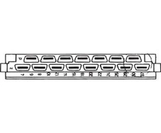SCHROFF SCHROFF kištukas H tipas, EN 60603, DIN 41612, moteriška, 15 kontaktų, FASTON 6,3 mm