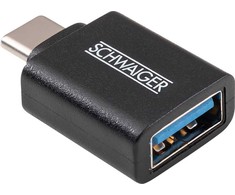 Adapteris USB Schwaiger CAU310 USB-A - USB-C Juodas (CAU310 533)