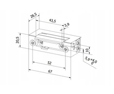 SCOT Elektrozaczep ES1-003, su furteku, su plienine sklende, su jungikliu (užraktu) 12V AC/DC