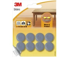 Scotch 3M SCOTCH lipnūs apsauginiai ir slydimo įdėklai, apvalūs, 19 mm, 8 vnt., pilki
