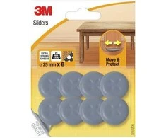 Scotch 3M 3M Scotch lipnios apsauginės-slidumą mažinančios pagalvėlės SCOTCH, apvalios, 25mm, 8 vnt., juodos