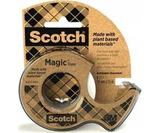 Scotch 3M Kanceliarinė juosta SCOTCH® Magic™ Greener Choice (9-1915D), matinė, 19 mm, 15 m, 1 ritinėlis, su dozatoriumi
