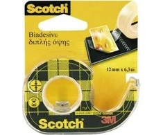 Dvipusė lipni juosta Scotch 665, su dėklu,12mm x 6,3m