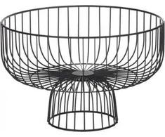 Secret De Gourmet Vaisių krepšelis su pagrindu, metalinis, 28 cm, juodas