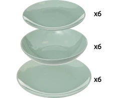 Secret De Gourmet COLORAMA pietų rinkinys 6 asmenims, mėtų spalvos, 18 elementų