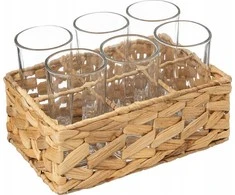 Secret De Gourmet Stiklinės gėrimams austame krepšelyje, 6 vnt