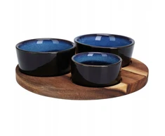 Secret De Gourmet Užkandžių padėklas su akmens masės dubenėliais, Ø 20 cm