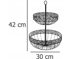 5five Simply Smart Fruit Plate FRISE Metal 2 Levels Juodas