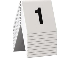 Securit Bordskilt nr 1-10 5x4x5 cm Akryl Hvid,10 stk/ps - (10 stk.)