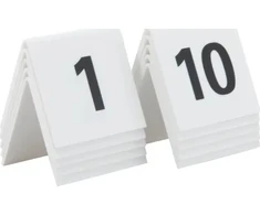 Securit Bordskilt nr 1-10 5x4x5 cm Akryl Hvid,10 stk/ps - (10 stk.)