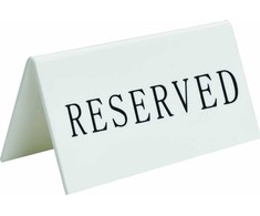 Securit Lentelė RESERVED kieta balta akrilo 5 vnt./pak. (5 vnt.)