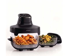 Seeger Glass Air Fryer 6,5L SGR1050BK juodas bekepčio gruzdintuvė (Seeger)