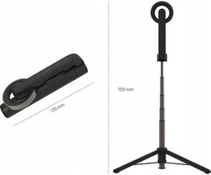 Fixed Fiksuotas | Asmenukių lazda su trikoju | MagSnap | Bluetooth | Juodas | 72 cm | Aliuminio lydinys, ABS, PC | 170 g