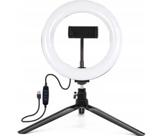 Dėlionė Puluz 1.1 m trikojo laikiklis + 10 colių 26 cm RGBW LED žiedo Vlogging Video Light Live PKT3044