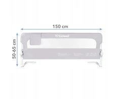 Selsey Apsauginis bėgelis KIDWELL Cori lovai, 150 cm prailginimas, aukštas, saugus