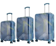 Kelioninis 3 viename lagaminų rinkinys ABS+PC T5652-0 mėlynas SEMI LINE