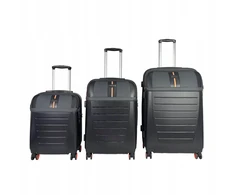 Kelioninis 3 viename lagaminų rinkinys ABS+minkštas audinys T5734-0 juodas+oranžinis SEMI LINE