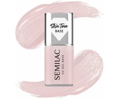 Semilac SEMILAC Skin Tone Baza coverowa do lakierów hybrydowych półtransparentna Glitter rusvai gelsvas 7 ml