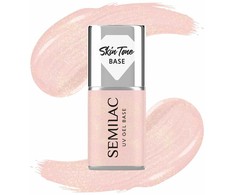 Semilac SEMILAC Skin Tone Baza coverowa do lakierów hybrydowych półtransparentna Glitter Peach 7 ml