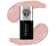 SEMILAC Smart Extend hibridinis lakas blizgučiais, švelnios smėlio spalvos, nr. 804 7 ml