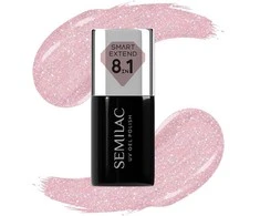 SEMILAC Smart Extend hibridinis lakas blizgučiais, „Dirty Nude Rose“ nr. 805 7 ml