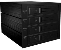 Icy Box RaidSonic ICYBOX Backplane 4x SAS/SATA 3.5 HDD, skirtas 3x5.25 skyriui Hot Swap Trayless MiniSAS jungtis Juodas