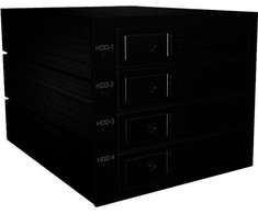 Icy Box RaidSonic ICYBOX Backplane 4x SAS/SATA 3.5 HDD, skirtas 3x5.25 skyriui Hot Swap Trayless MiniSAS jungtis Juodas