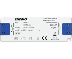 Orno Maitinimo šaltinis Plokščias LED maitinimo šaltinis 12VDC 30W, IP20, aukštis 18mm